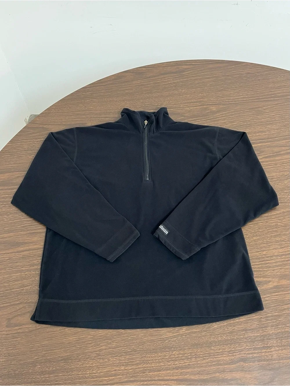 Columbia Sportswear Y2K Microfleece 1/4 Zip Jacket Womens L Black Early 2000s